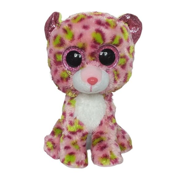 Ty Beanie Boos Lainey Leopard Wild Cat Pink Plush - Picture 1 of 6
